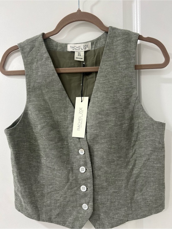 Rachel Zoe Tops - Rachel Zoe Tailored V-Neck Sleeveless Vest in Heather Gray